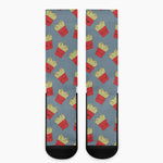 Cute French Fries Pattern Print Crew Socks