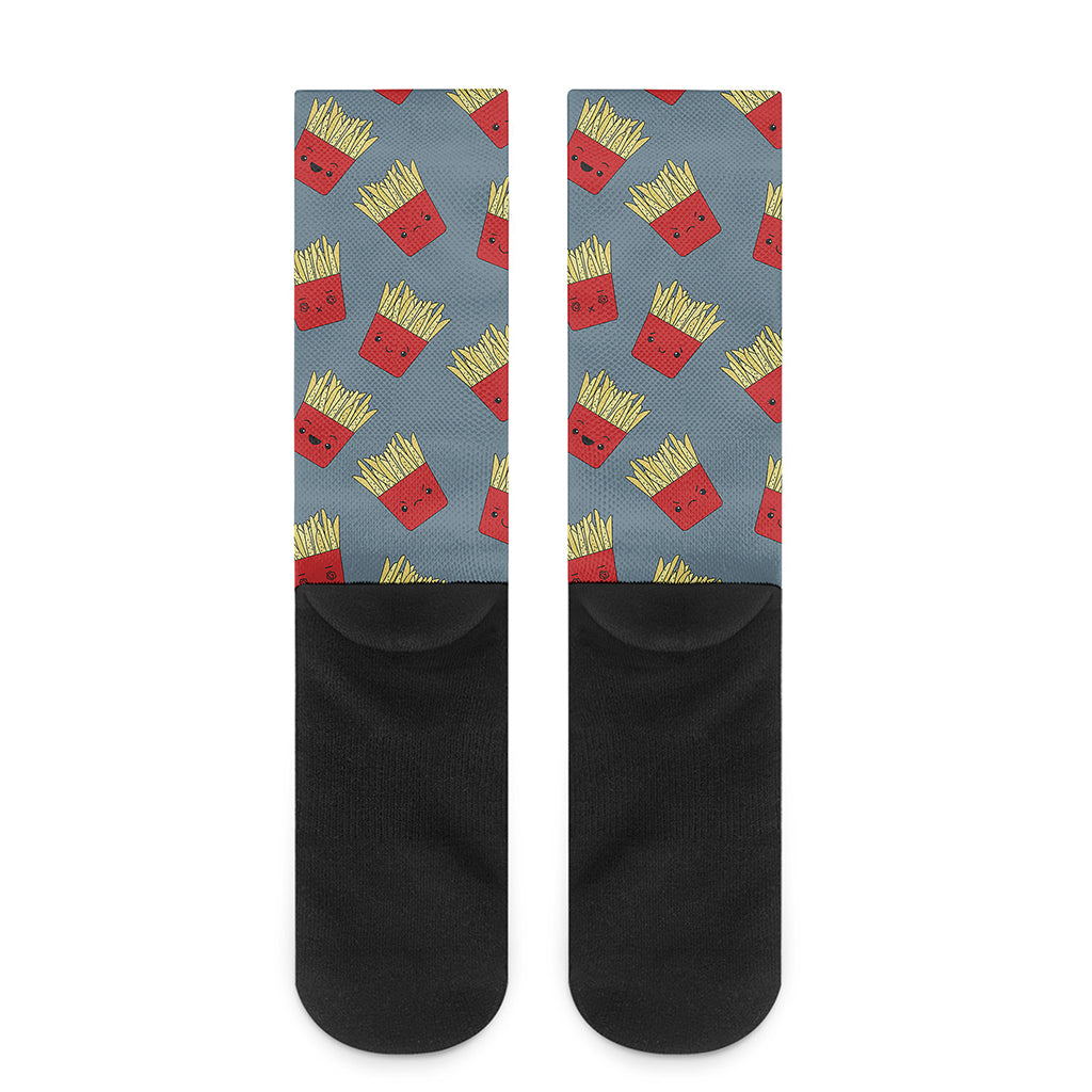 Cute French Fries Pattern Print Crew Socks