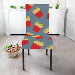 Cute French Fries Pattern Print Dining Chair Slipcover