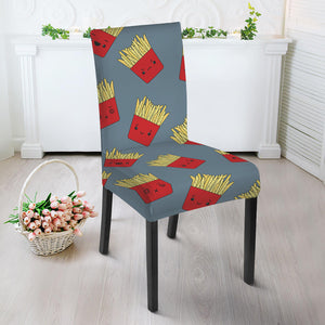 Cute French Fries Pattern Print Dining Chair Slipcover