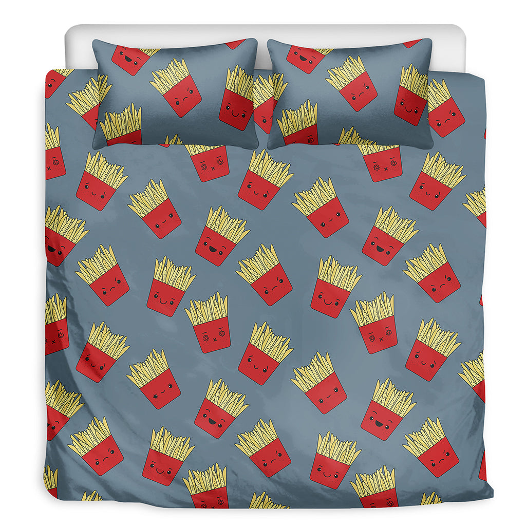 Cute French Fries Pattern Print Duvet Cover Bedding Set