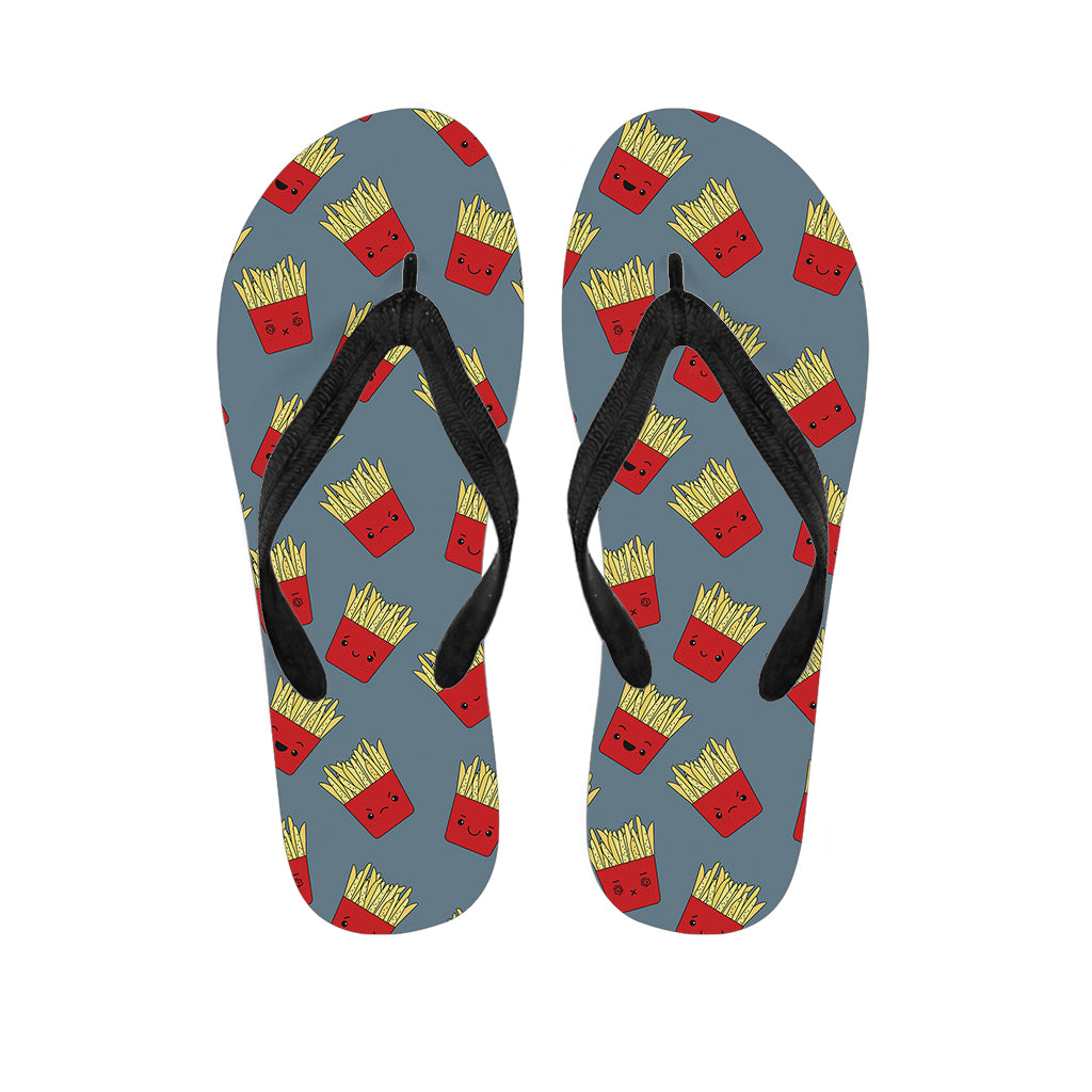 Cute French Fries Pattern Print Flip Flops