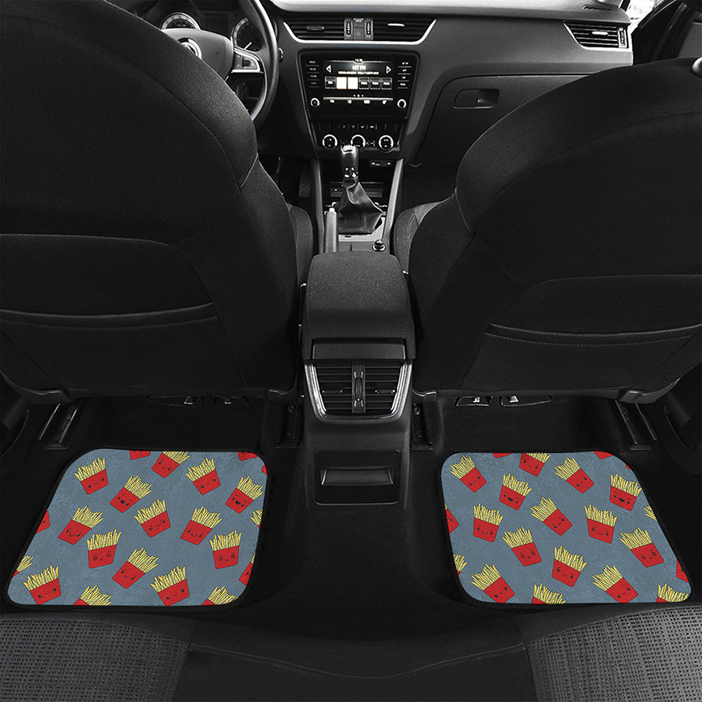 Cute French Fries Pattern Print Front and Back Car Floor Mats