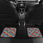 Cute French Fries Pattern Print Front and Back Car Floor Mats