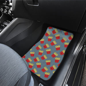 Cute French Fries Pattern Print Front and Back Car Floor Mats