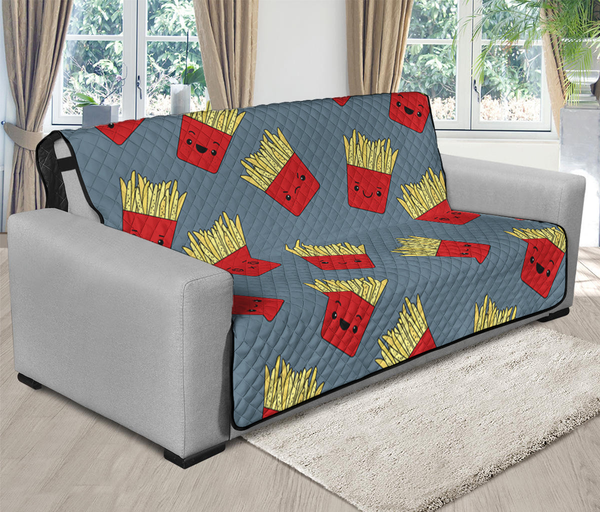 Cute French Fries Pattern Print Futon Protector