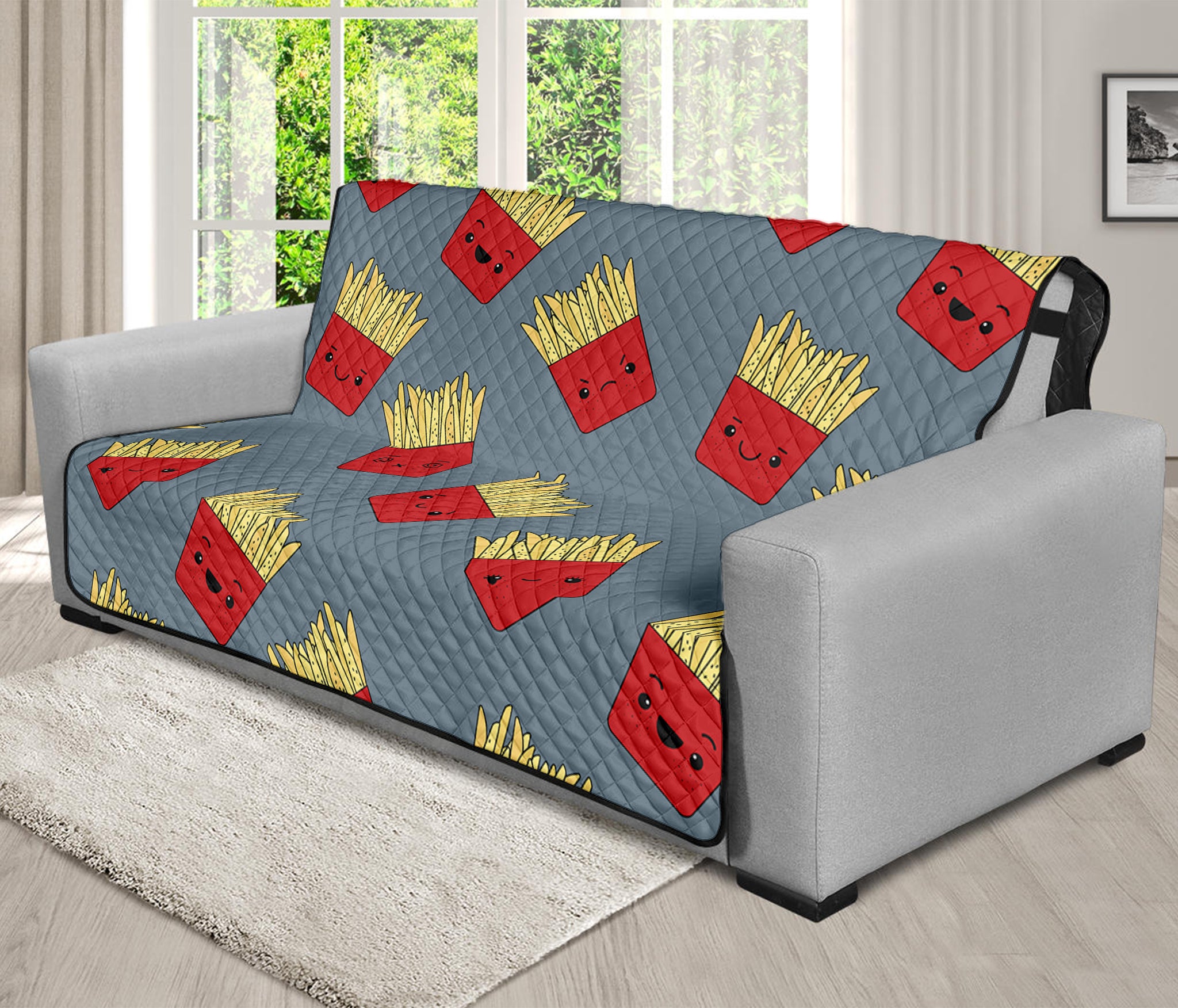 Cute French Fries Pattern Print Futon Protector