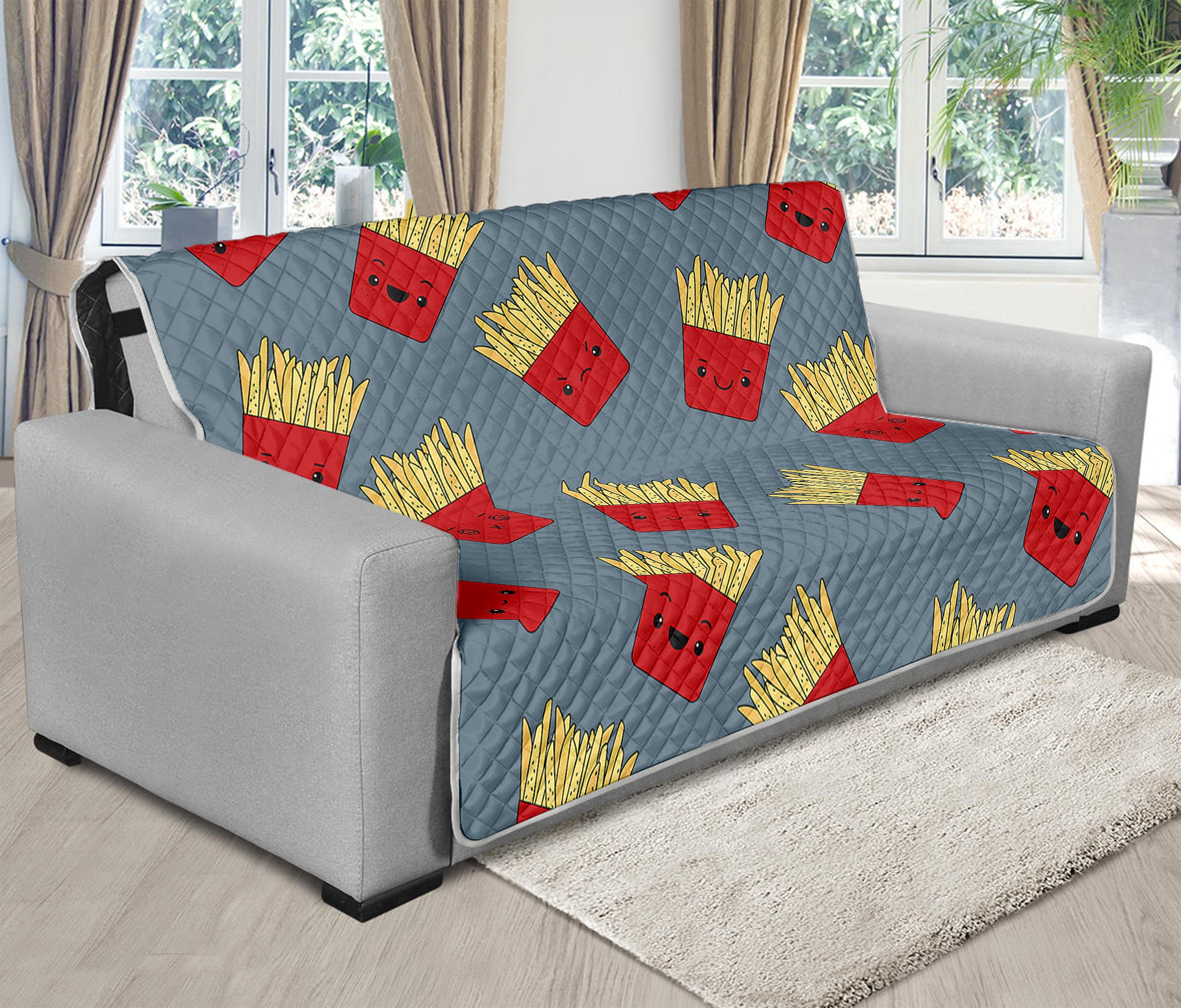 Cute French Fries Pattern Print Futon Protector