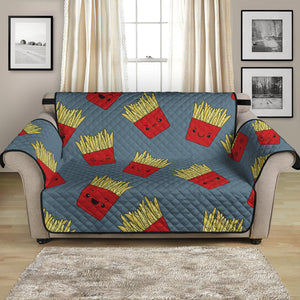 Cute French Fries Pattern Print Loveseat Protector