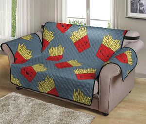 Cute French Fries Pattern Print Loveseat Protector