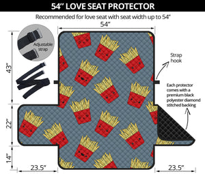 Cute French Fries Pattern Print Loveseat Protector