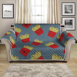 Cute French Fries Pattern Print Loveseat Protector