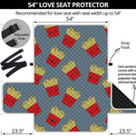 Cute French Fries Pattern Print Loveseat Protector