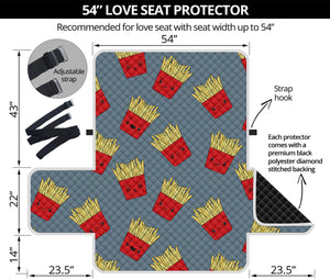 Cute French Fries Pattern Print Loveseat Protector