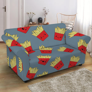 Cute French Fries Pattern Print Loveseat Slipcover