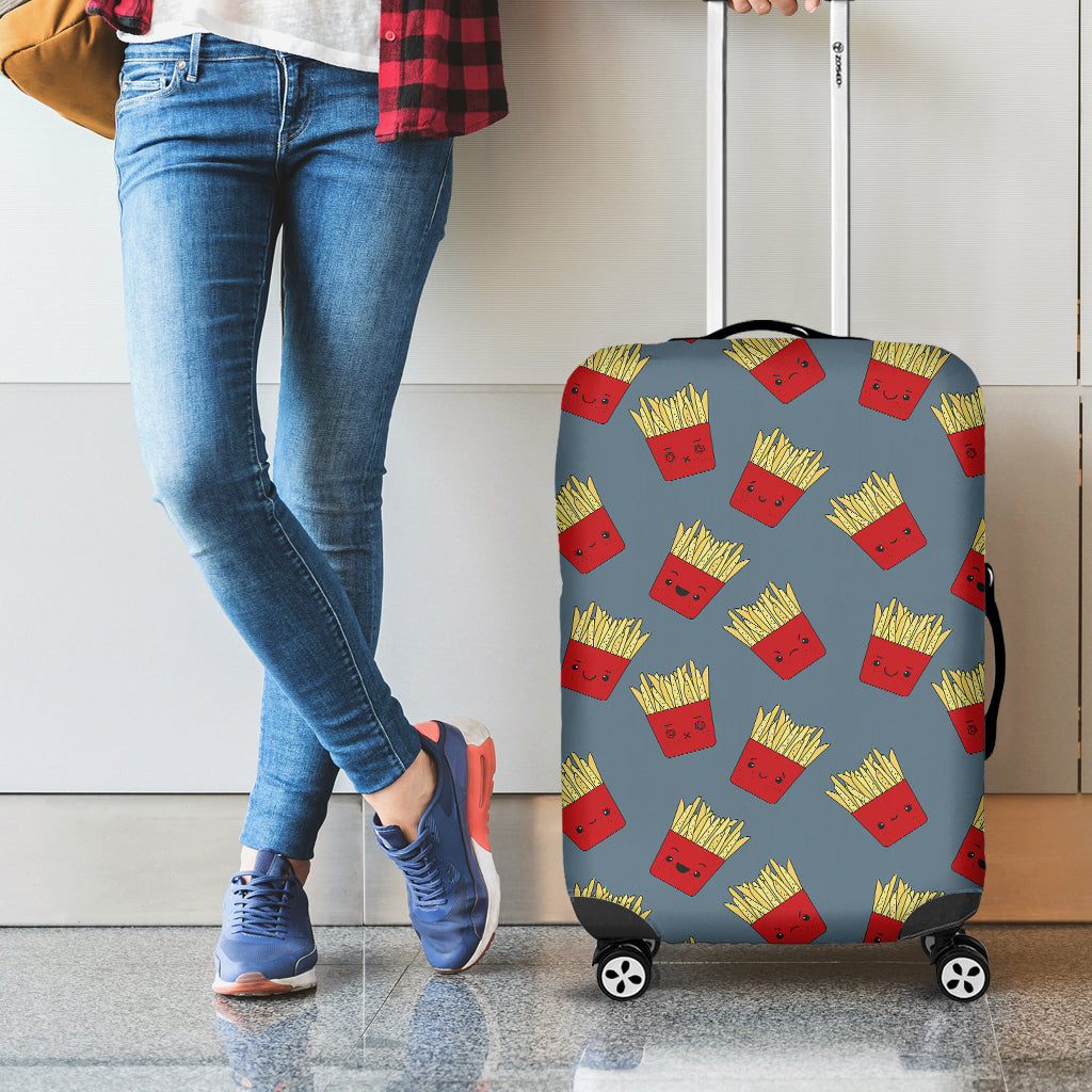 Cute French Fries Pattern Print Luggage Cover