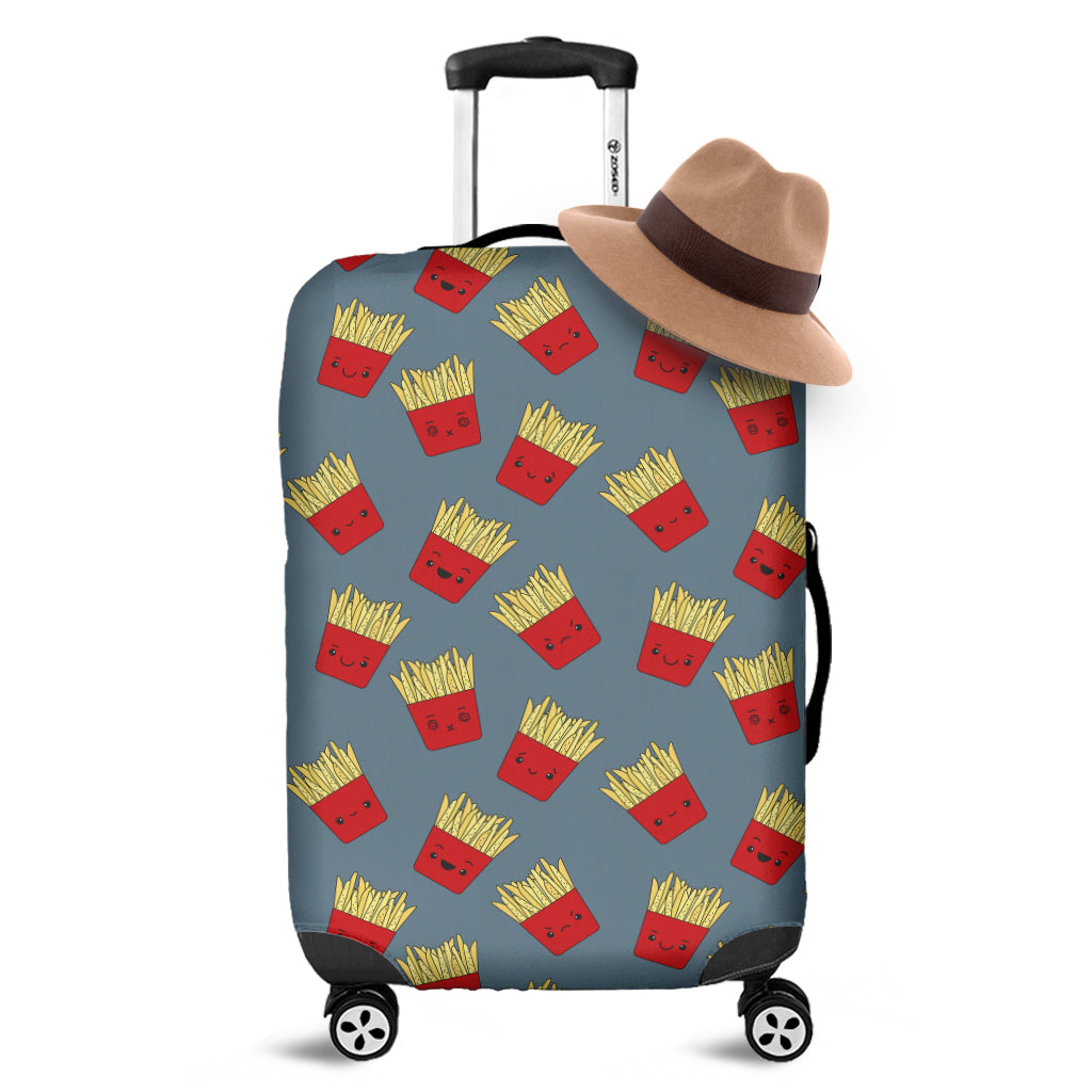 Cute French Fries Pattern Print Luggage Cover