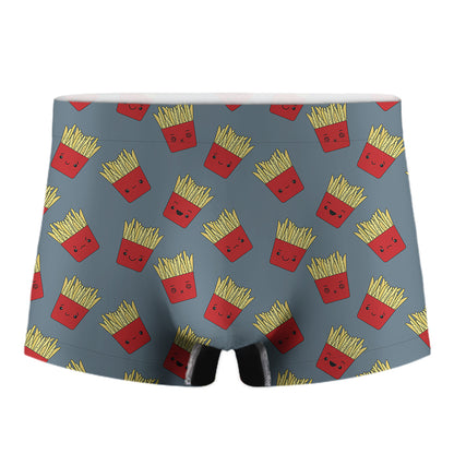 Cute French Fries Pattern Print Men's Boxer Briefs