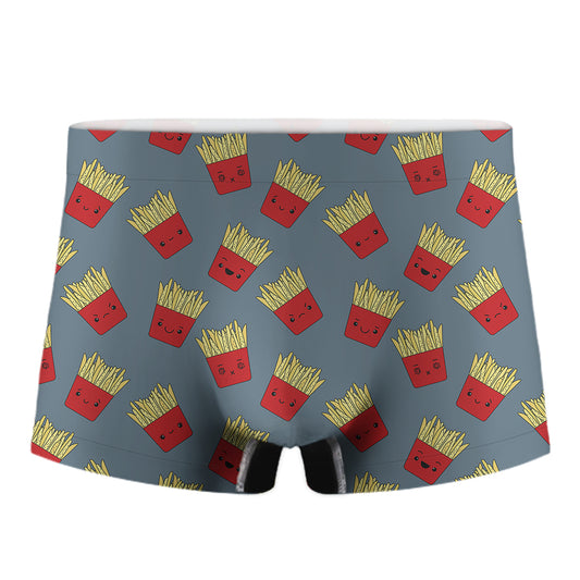 Cute French Fries Pattern Print Men's Boxer Briefs