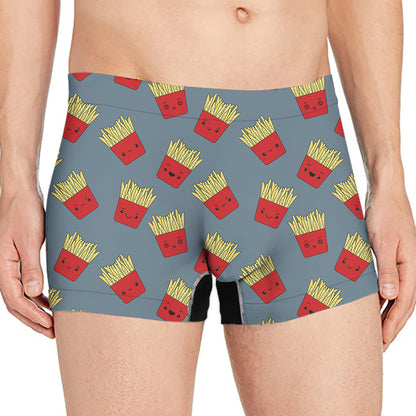 Cute French Fries Pattern Print Men's Boxer Briefs