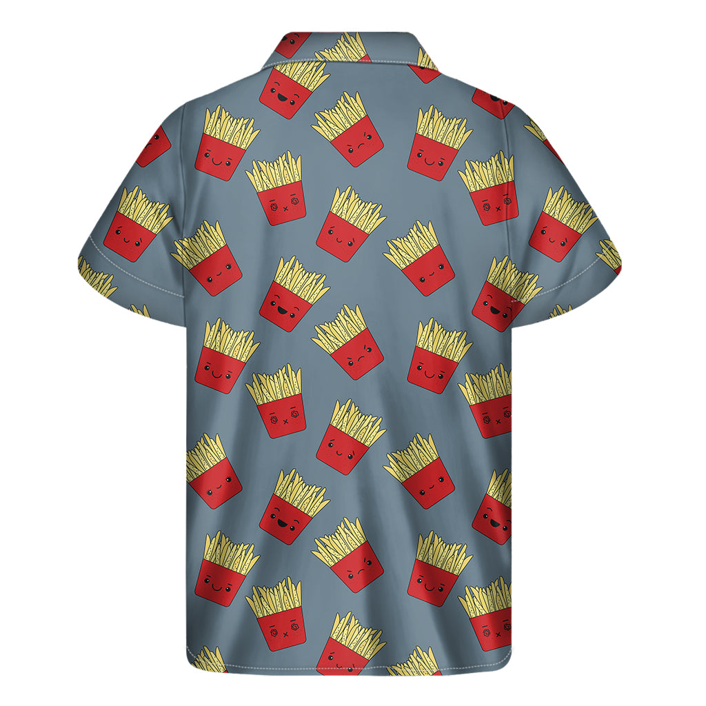 Cute French Fries Pattern Print Men's Short Sleeve Shirt