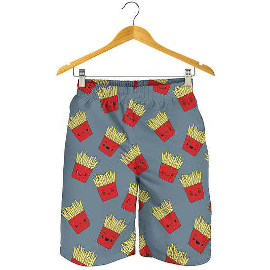 Cute French Fries Pattern Print Men's Shorts