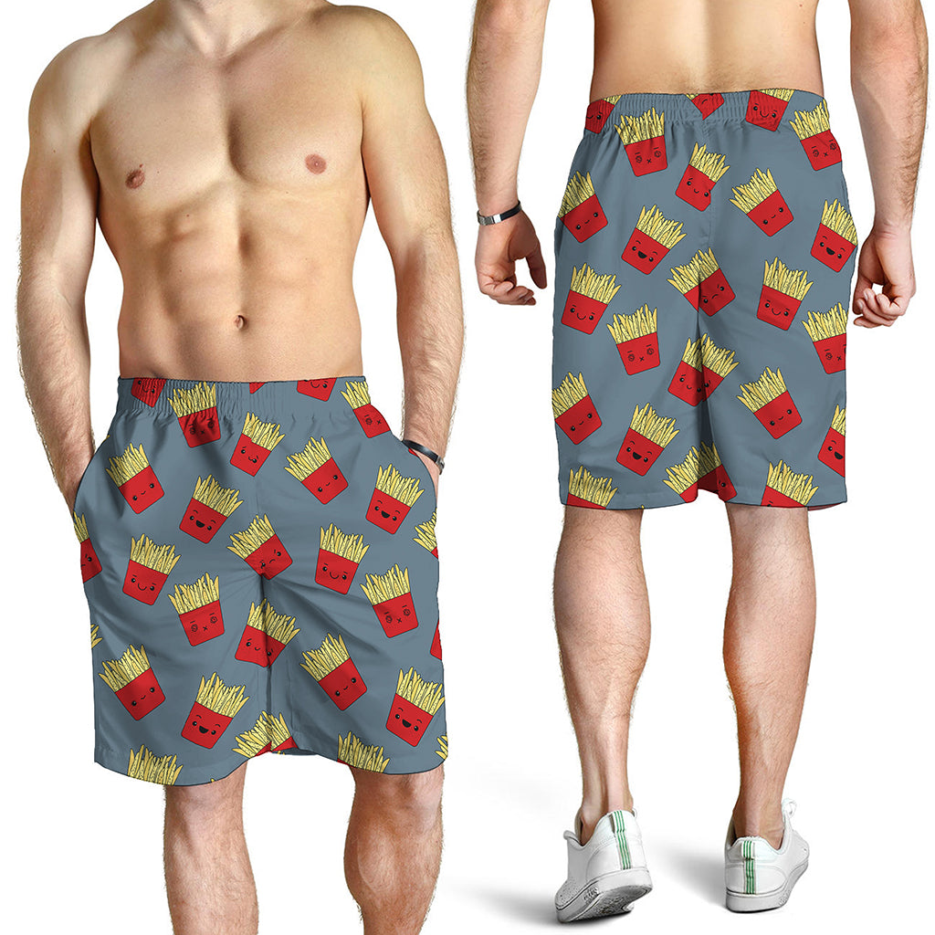 Cute French Fries Pattern Print Men's Shorts