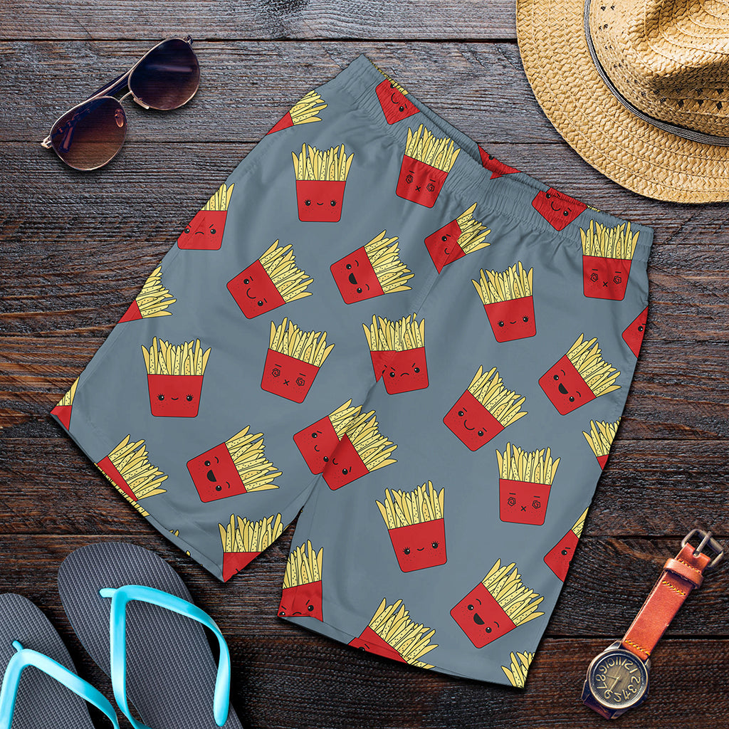 Cute French Fries Pattern Print Men's Shorts