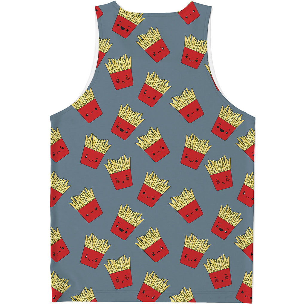 Cute French Fries Pattern Print Men's Tank Top