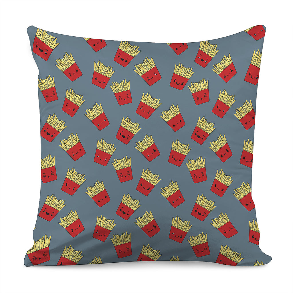 Cute French Fries Pattern Print Pillow Cover