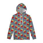 Cute French Fries Pattern Print Pullover Hoodie