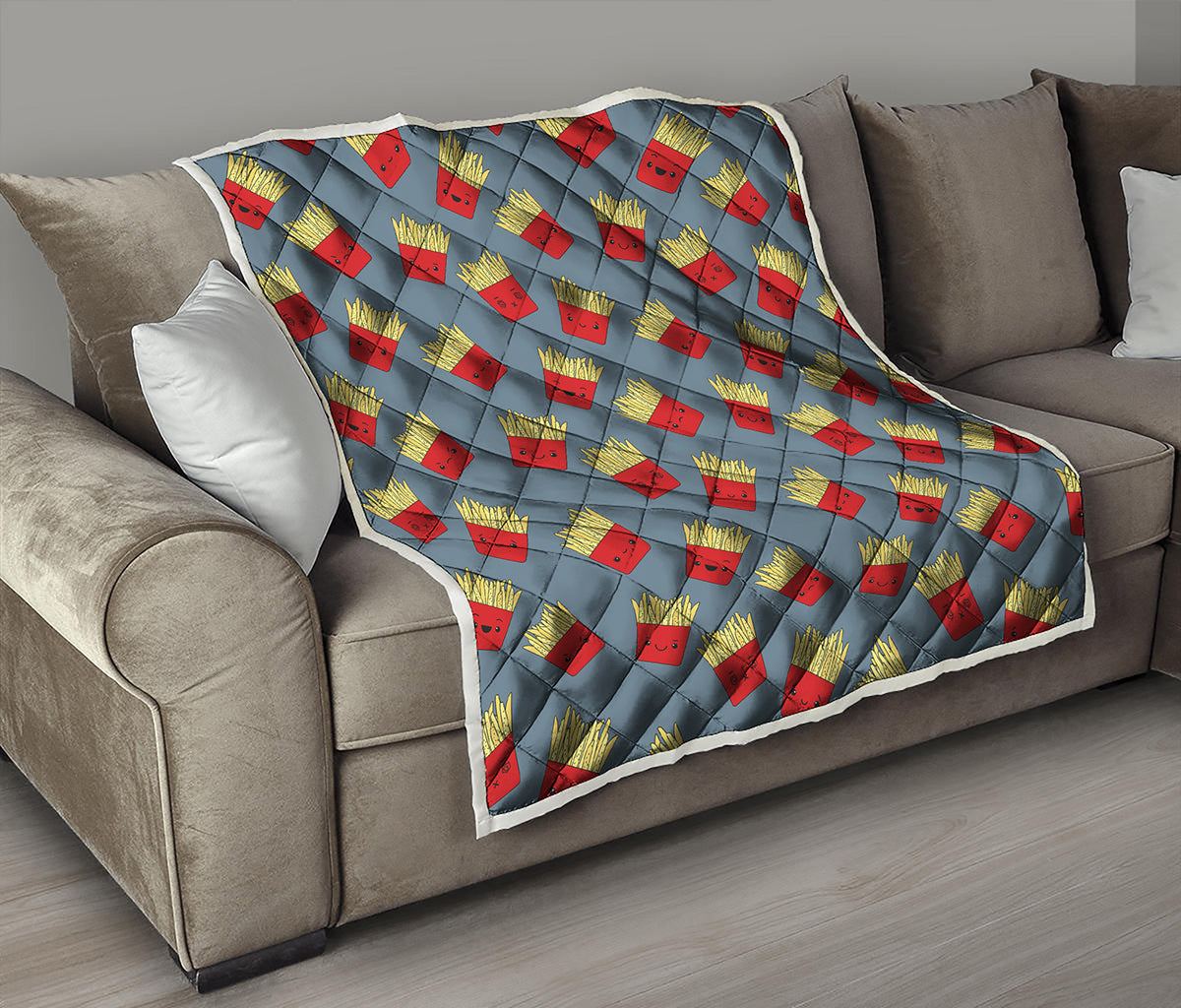 Cute French Fries Pattern Print Quilt