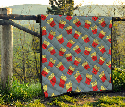 Cute French Fries Pattern Print Quilt