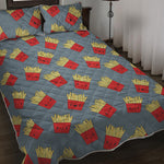 Cute French Fries Pattern Print Quilt Bed Set