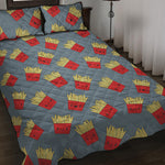 Cute French Fries Pattern Print Quilt Bed Set