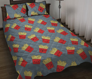 Cute French Fries Pattern Print Quilt Bed Set