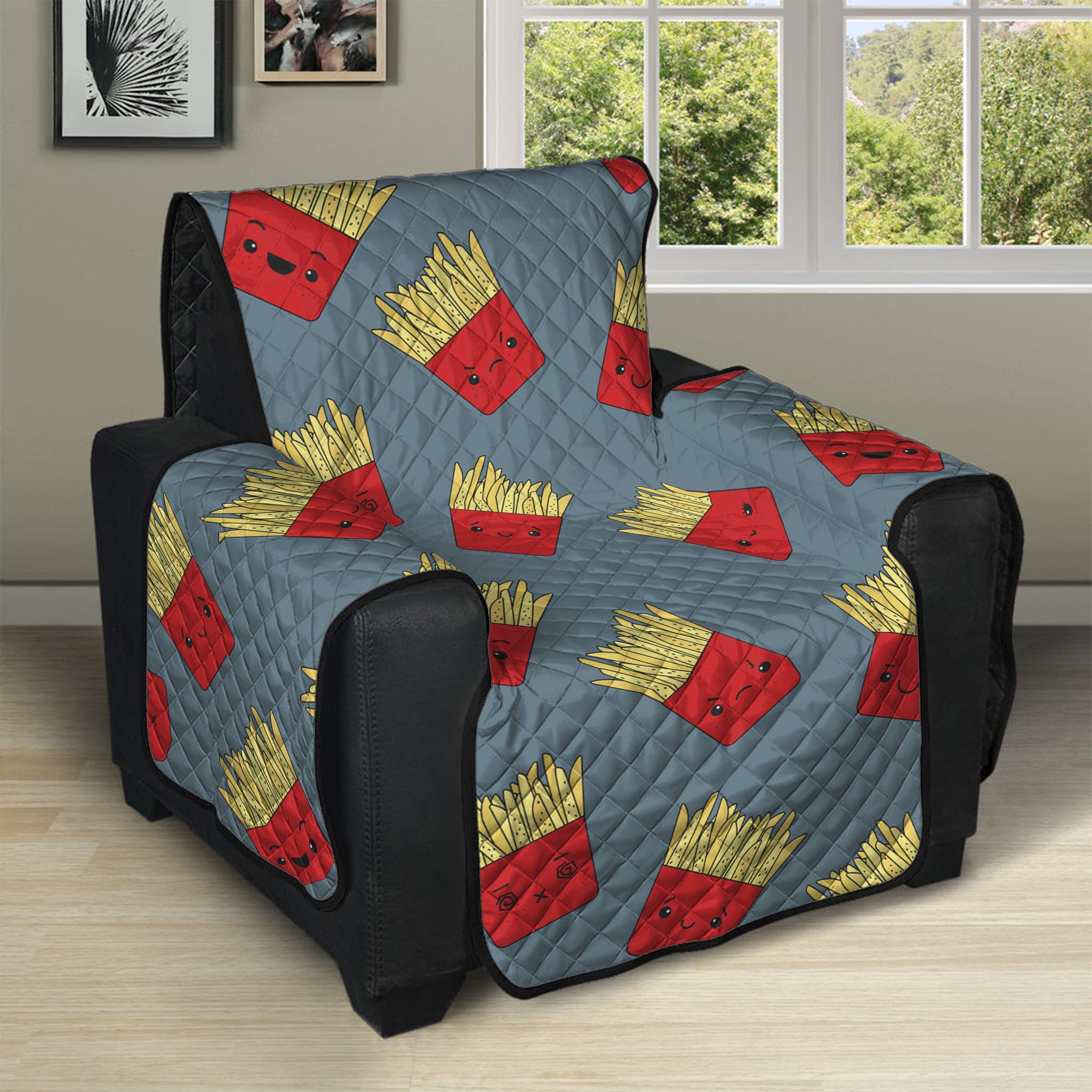 Cute French Fries Pattern Print Recliner Protector