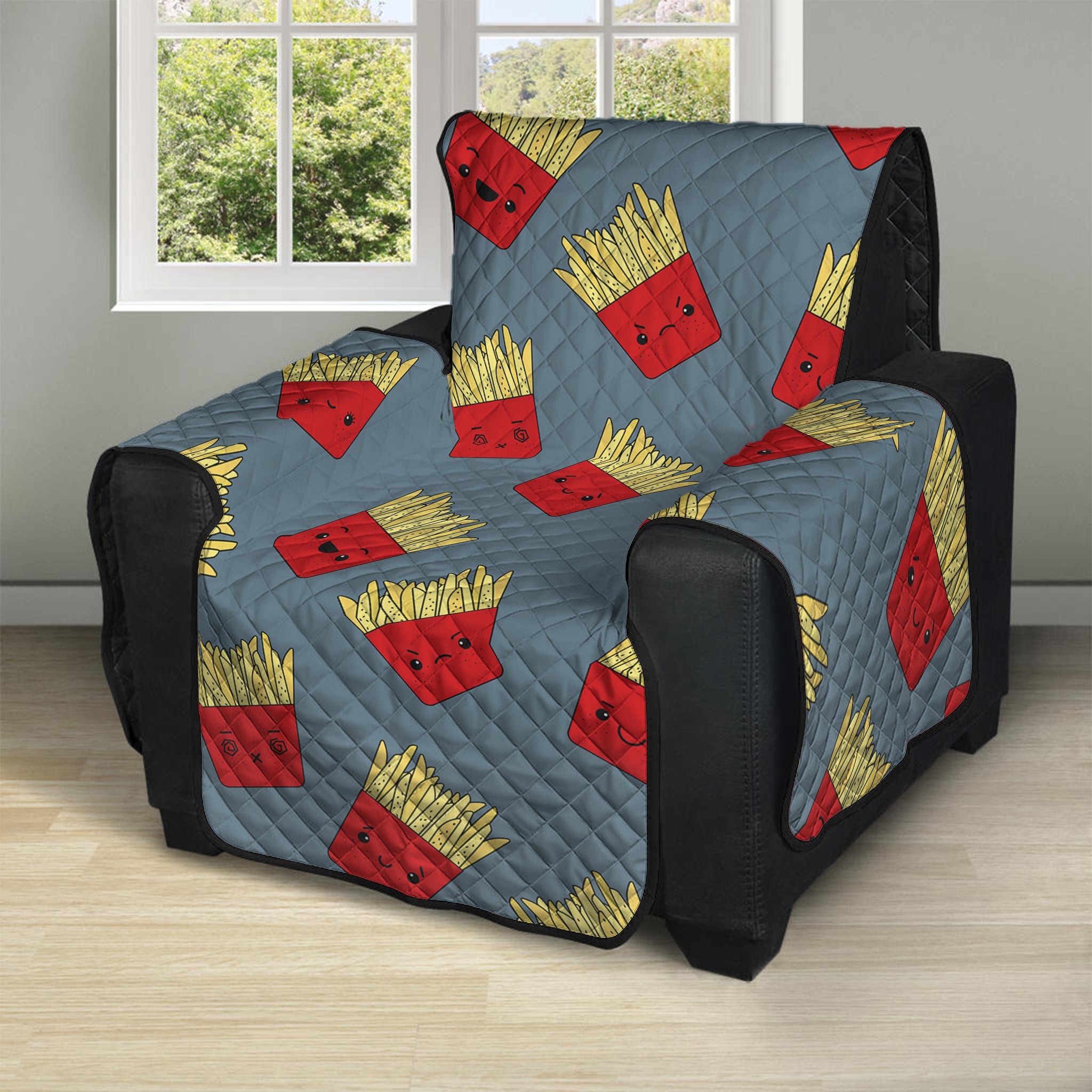 Cute French Fries Pattern Print Recliner Protector