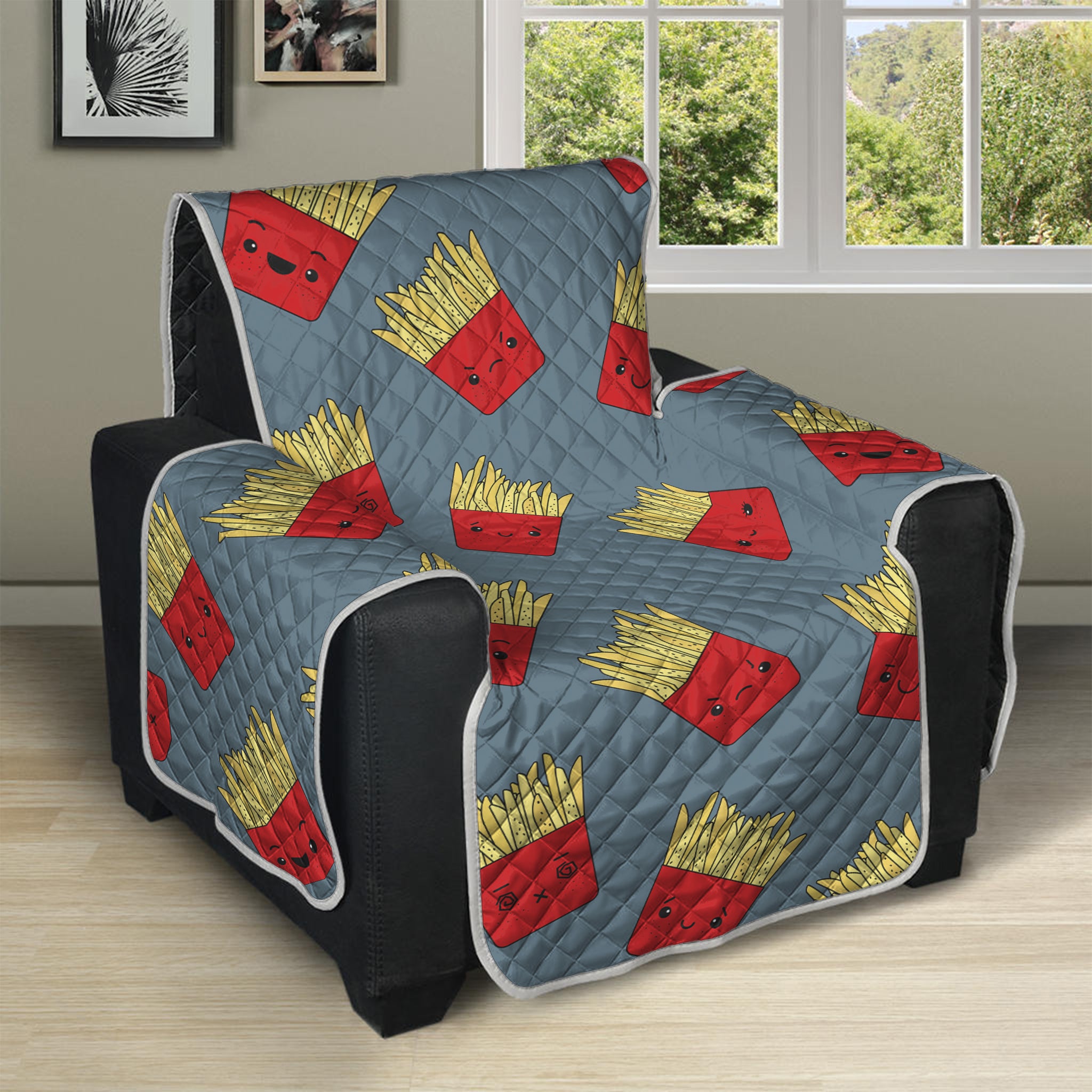 Cute French Fries Pattern Print Recliner Protector