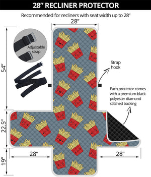 Cute French Fries Pattern Print Recliner Protector