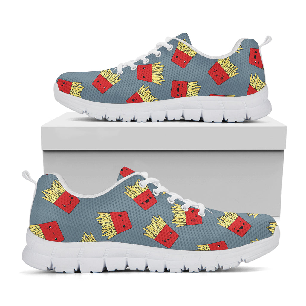 Cute French Fries Pattern Print White Sneakers