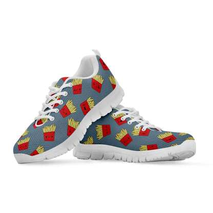 Cute French Fries Pattern Print White Sneakers