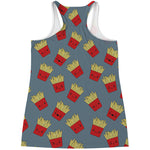 Cute French Fries Pattern Print Women's Racerback Tank Top