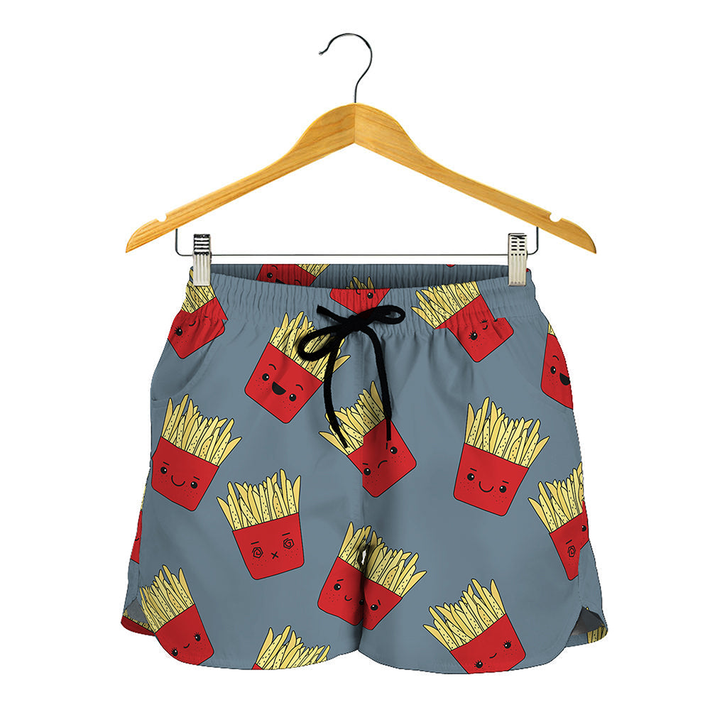 Cute French Fries Pattern Print Women's Shorts