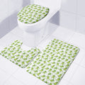 Cute Frog Pattern Print 3 Piece Bath Mat Set