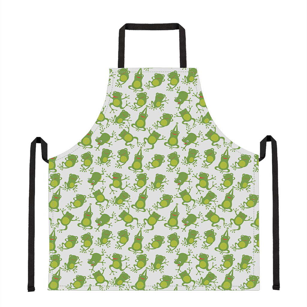 Cute Frog Pattern Print Apron
