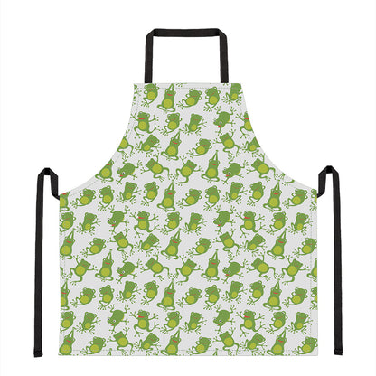 Cute Frog Pattern Print Apron
