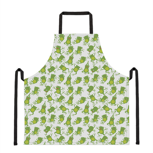 Cute Frog Pattern Print Apron