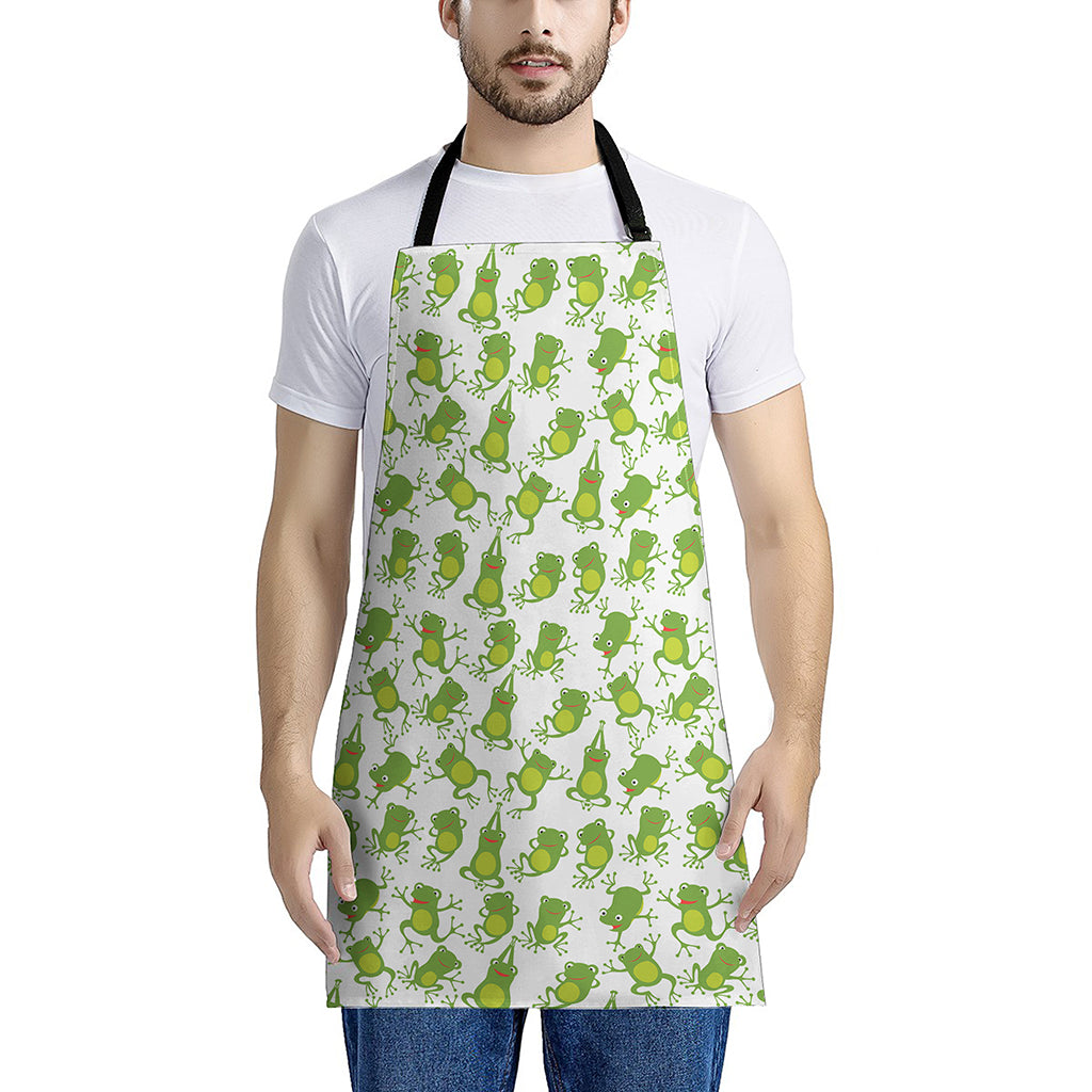 Cute Frog Pattern Print Apron