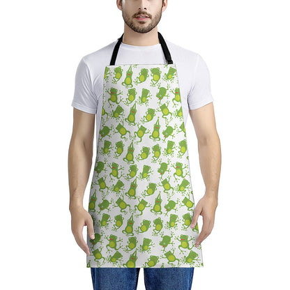 Cute Frog Pattern Print Apron